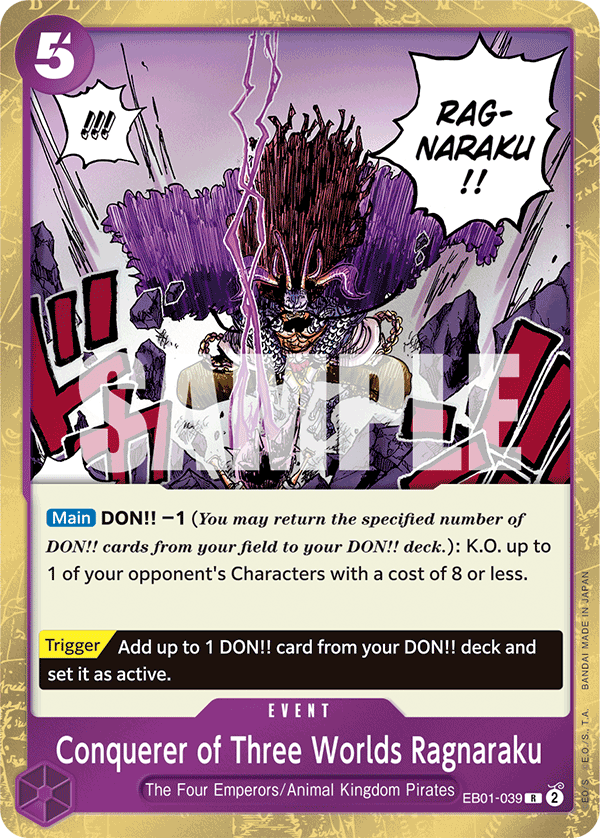 Conquerer of Three Worlds Ragnaraku · Extra Booster: Memorial Collection · カード番号EB01-039 · 英語 · 加工・状態は未確認
