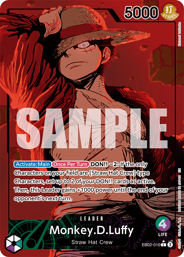 Monkey.D.Luffy (010) (Alternate Art) · Extra Booster: Anime 25th Collection · カード番号EB02-010 · 英語 · 加工・状態は未確認
