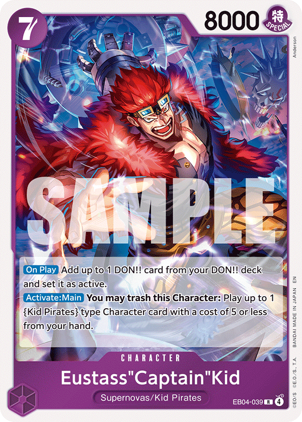Eustass"Captain"Kid - EB04-039 · The Azure Sea's Seven · カード番号EB04-039 · 英語 · 加工・状態は未確認