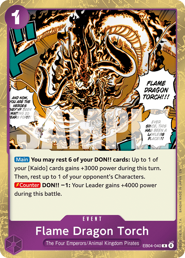 Flame Dragon Torch · The Azure Sea's Seven · カード番号EB04-040 · 英語 · 加工・状態は未確認