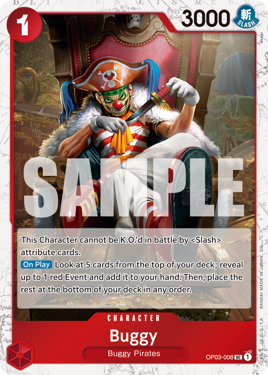 Buggy - OP03-008 (Pirate Foil) · Premium Booster -The Best- Vol. 2 · カード番号OP03-008 · 英語 · 加工・状態は未確認
