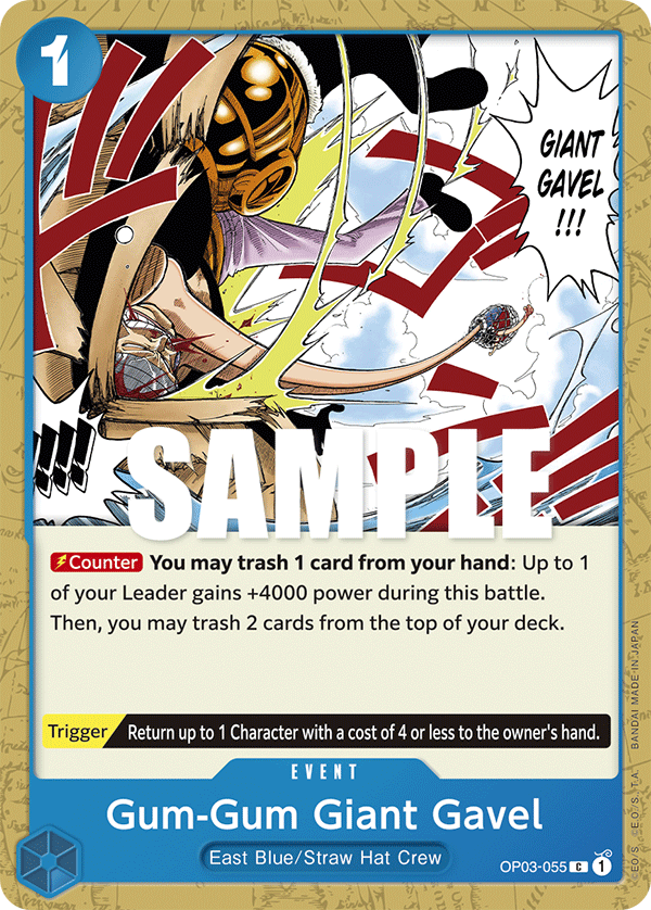 Gum-Gum Giant Gavel · Pillars of Strength · カード番号OP03-055 · 英語 · 加工・状態は未確認