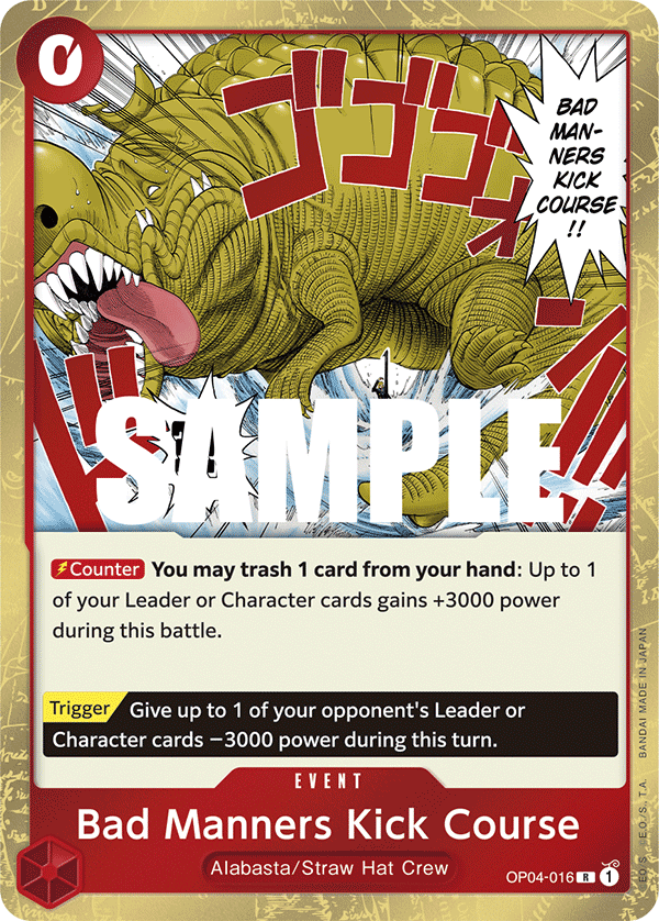 Bad Manners Kick Course · Kingdoms of Intrigue · カード番号OP04-016 · 英語 · 加工・状態は未確認
