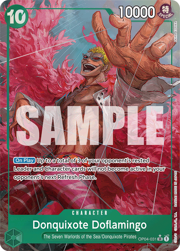 Donquixote Doflamingo (Alternate Art) · Premium Booster -The Best- · カード番号OP04-031 · 英語 · 加工・状態は未確認