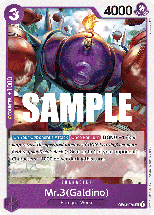 Mr.3 (Galdino) · Kingdoms of Intrigue · カード番号OP04-070 · 英語 · 加工・状態は未確認