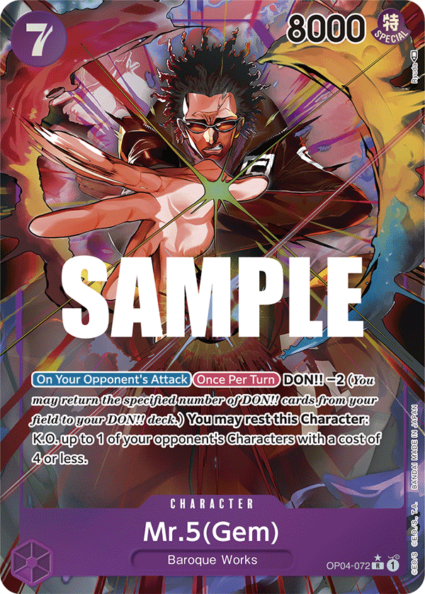 Mr.5 (Gem) (Alternate Art) · Kingdoms of Intrigue · カード番号OP04-072 · 英語 · 加工・状態は未確認
