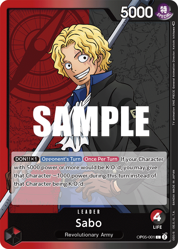 Sabo (001) · Awakening of the New Era · カード番号OP05-001 · 英語 · 加工・状態は未確認
