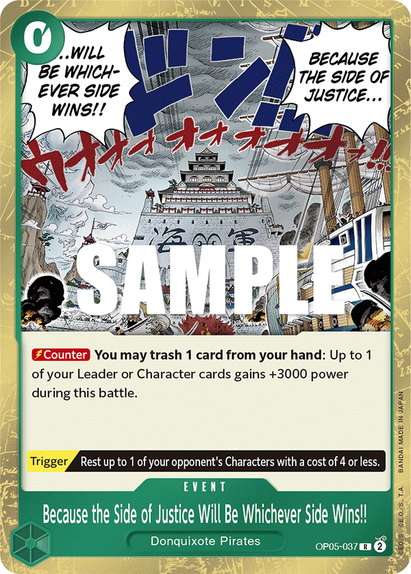 Because the Side of Justice Will Be Whichever Side Wins!! · Awakening of the New Era · カード番号OP05-037 · 英語 · 加工・状態は未確認