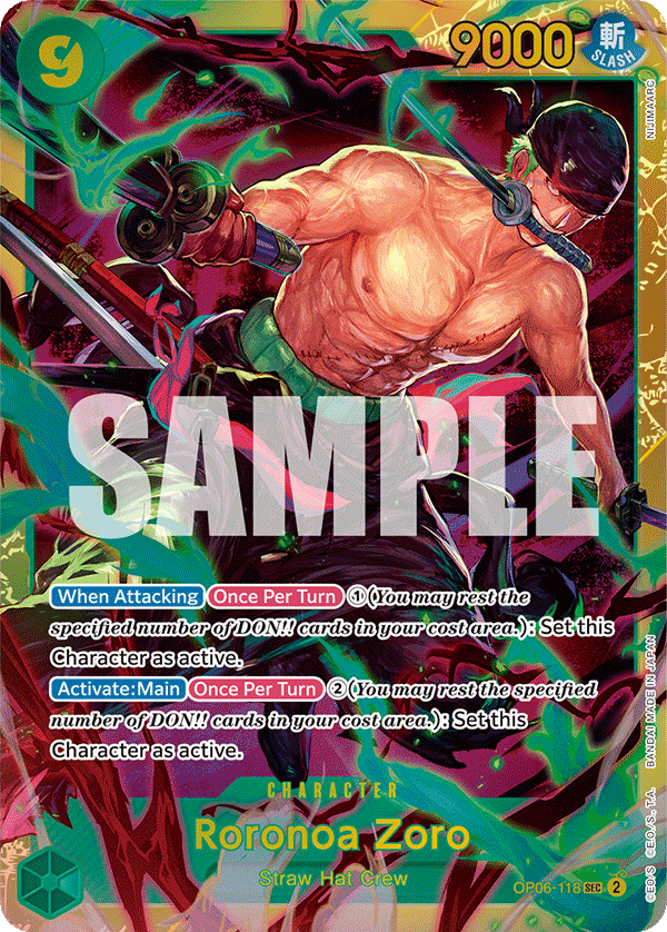 Roronoa Zoro · Wings of the Captain · カード番号OP06-118 · 英語 · 加工・状態は未確認