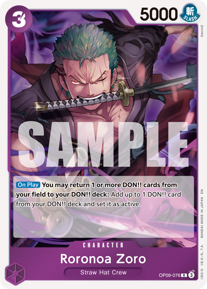 Roronoa Zoro - OP09-076 · Premium Booster -The Best- Vol. 2 · カード番号OP09-076 · 英語 · 加工・状態は未確認