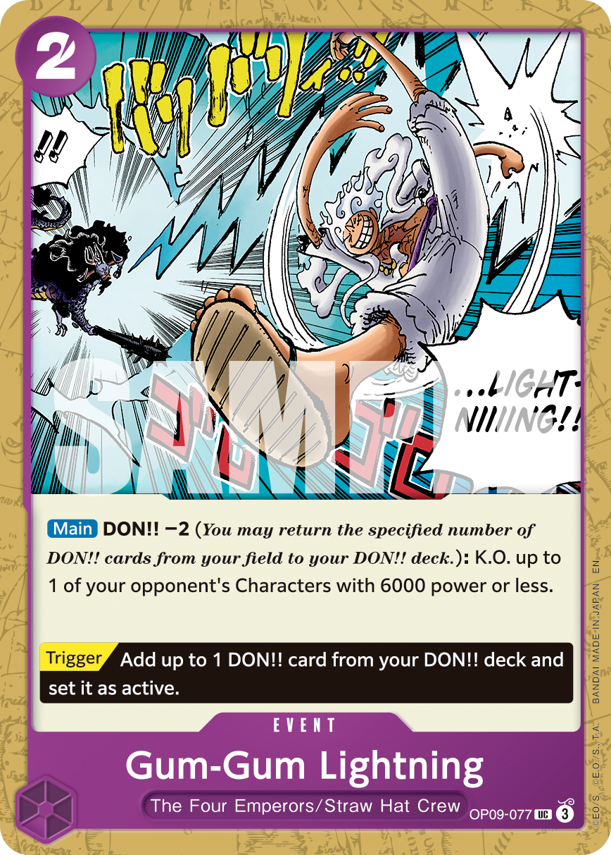 Gum-Gum Lightning (Reprint) · Premium Booster -The Best- Vol. 2 · カード番号OP09-077 · 英語 · 加工・状態は未確認