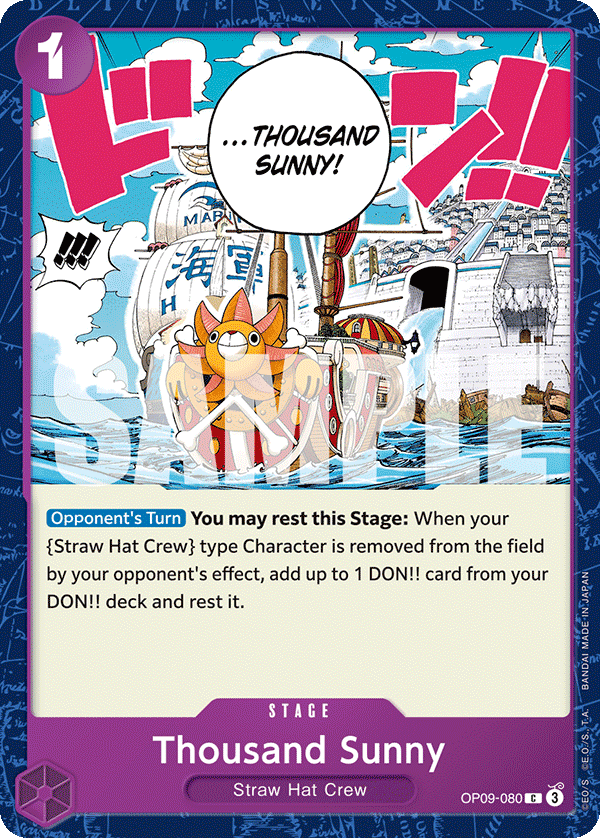 Thousand Sunny · Emperors in the New World · カード番号OP09-080 · 英語 · 加工・状態は未確認