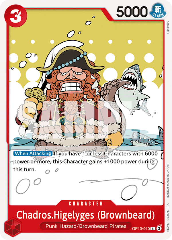 Chadros.Higelyges (Brownbeard) · Royal Blood · カード番号OP10-010 · 英語 · 加工・状態は未確認