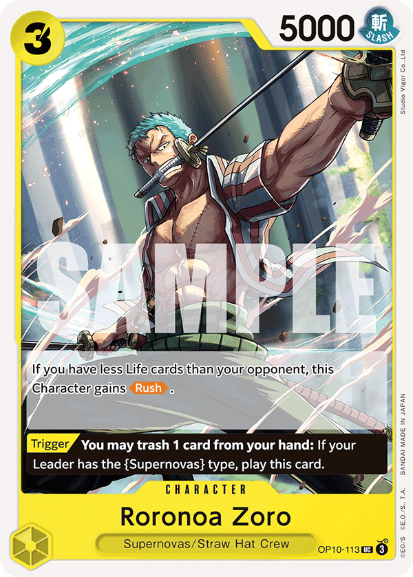 Roronoa Zoro (113) · Royal Blood · カード番号OP10-113 · 英語 · 加工・状態は未確認