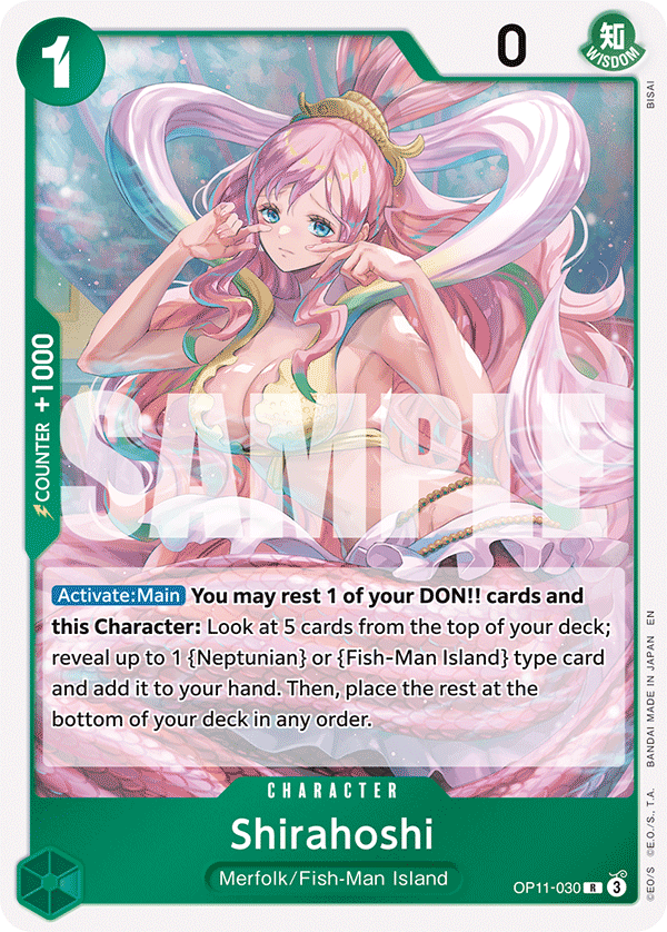 Shirahoshi (030) · A Fist of Divine Speed · カード番号OP11-030 · 英語 · 加工・状態は未確認