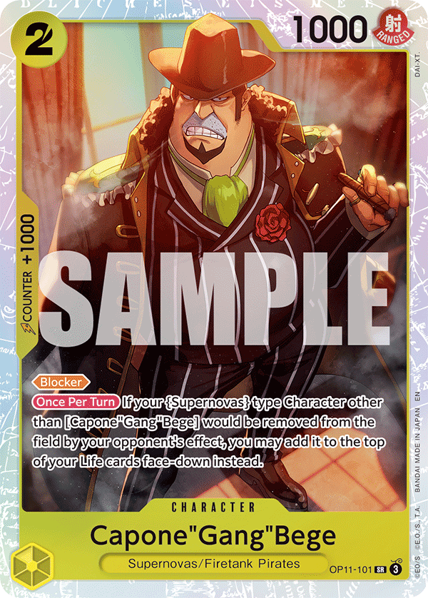 Capone"Gang"Bege (101) · A Fist of Divine Speed · カード番号OP11-101 · 英語 · 加工・状態は未確認