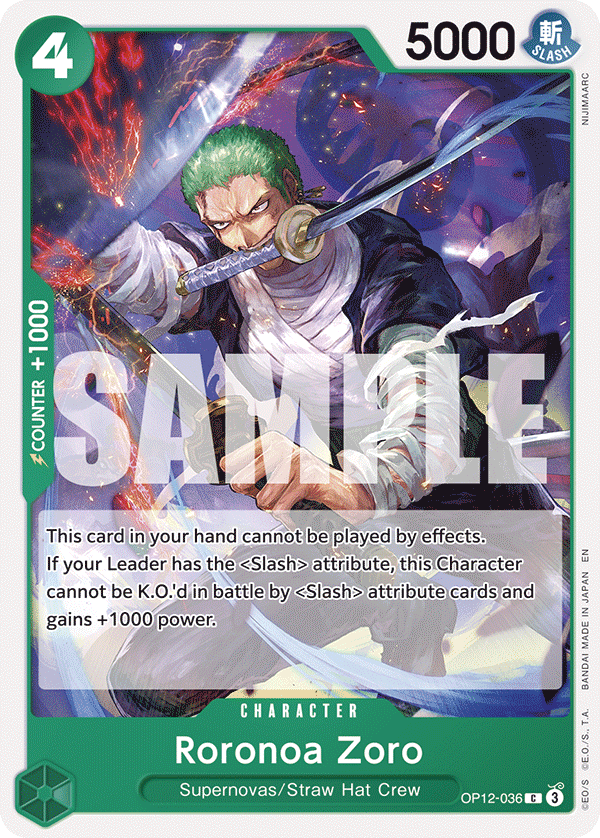 Roronoa Zoro (036) · Legacy of the Master · カード番号OP12-036 · 英語 · 加工・状態は未確認