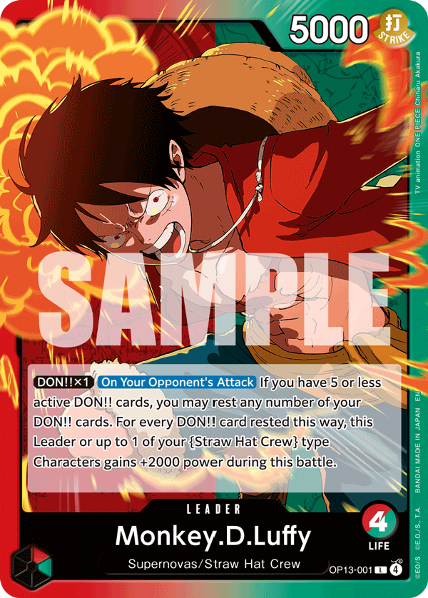 Monkey.D.Luffy (001) · Carrying On His Will · カード番号OP13-001 · 英語 · 加工・状態は未確認