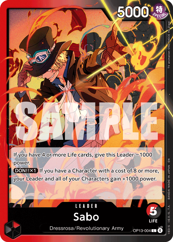 Sabo (004) · Carrying On His Will · カード番号OP13-004 · 英語 · 加工・状態は未確認