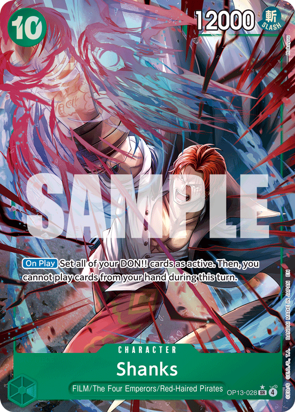 Shanks (028) (Alternate Art) · Carrying On His Will · カード番号OP13-028 · 英語 · 加工・状態は未確認