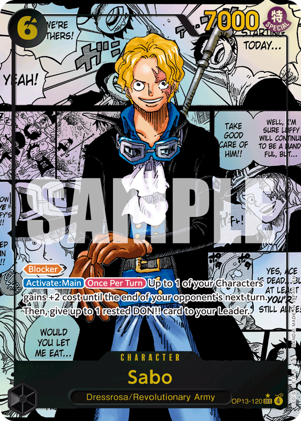 Sabo (120) (Super Alternate Art) · Carrying On His Will · カード番号OP13-120 · 英語 · 加工・状態は未確認