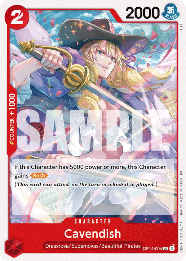 Cavendish · The Azure Sea's Seven · カード番号OP14-004 · 英語 · 加工・状態は未確認