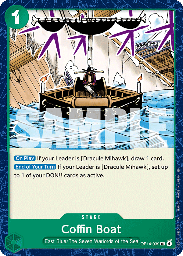 Coffin Boat · The Azure Sea's Seven · カード番号OP14-039 · 英語 · 加工・状態は未確認