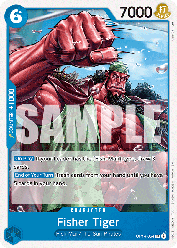 Fisher Tiger · The Azure Sea's Seven · カード番号OP14-054 · 英語 · 加工・状態は未確認