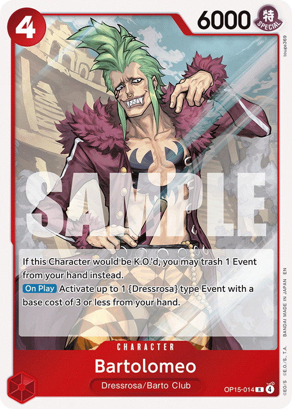 Bartolomeo (Dash Pack) · Adventure on Kami's Island · カード番号OP15-014 · 英語 · 加工・状態は未確認