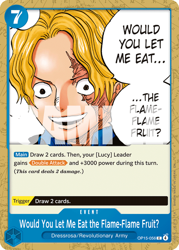 Would You Let Me Eat the Flame-Flame Fruit? · Adventure on Kami's Island · カード番号OP15-056 · 英語 · 加工・状態は未確認