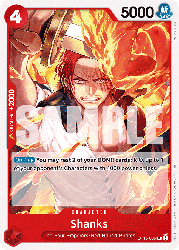 Shanks · The Time of Battle · カード番号OP16-006 · 英語 · 加工・状態は未確認