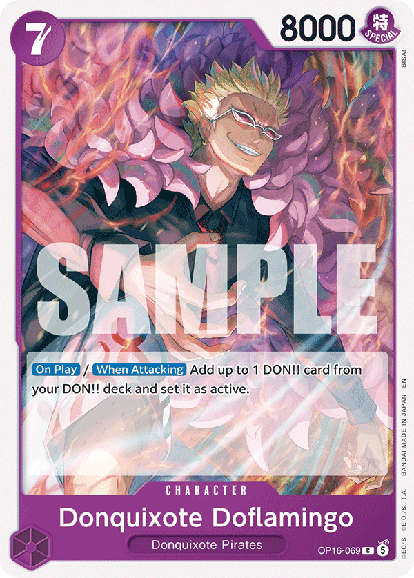 Donquixote Doflamingo (069) · The Time of Battle · カード番号OP16-069 · 英語 · 加工・状態は未確認