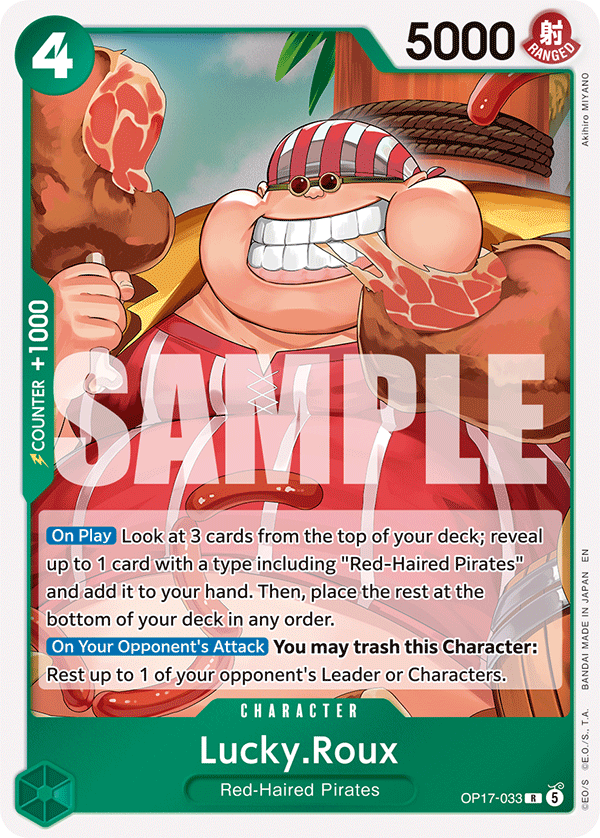 Lucky.Roux · The World's Strongest Warriors · カード番号OP17-033 · 英語 · 加工・状態は未確認