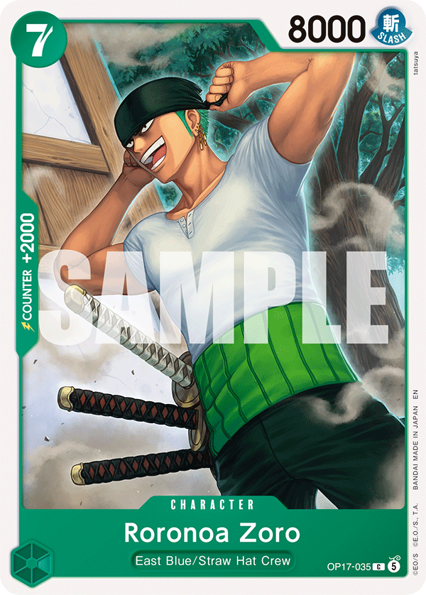 Roronoa Zoro (035) · The World's Strongest Warriors · カード番号OP17-035 · 英語 · 加工・状態は未確認