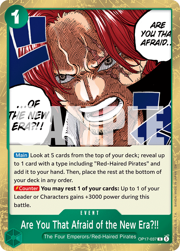 Are You That Afraid of the New Era?! · The World's Strongest Warriors · カード番号OP17-037 · 英語 · 加工・状態は未確認