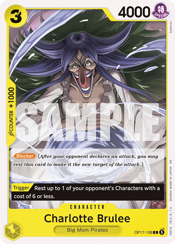 Charlotte Brulee · The World's Strongest Warriors · カード番号OP17-108 · 英語 · 加工・状態は未確認