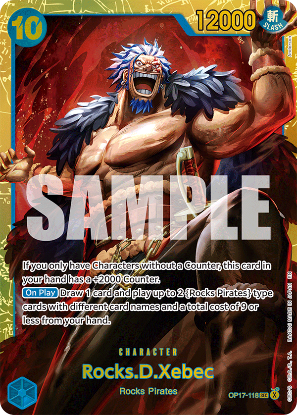 Rocks.D.Xebec (118) · The World's Strongest Warriors · カード番号OP17-118 · 英語 · 加工・状態は未確認