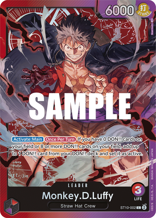 Monkey.D.Luffy (002) · Ultra Deck: The Three Captains · カード番号ST10-002 · 英語 · 加工・状態は未確認