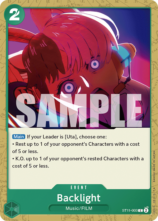 Backlight · Starter Deck 11: Uta · カード番号ST11-003 · 英語 · 加工・状態は未確認