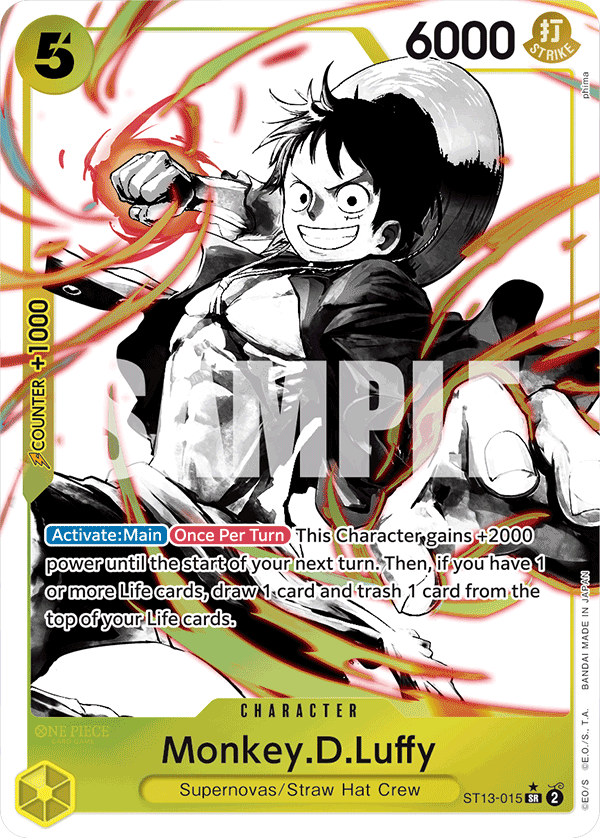 Monkey.D.Luffy (015) (Parallel) · Ultra Deck: The Three Brothers · カード番号ST13-015 · 英語 · 加工・状態は未確認