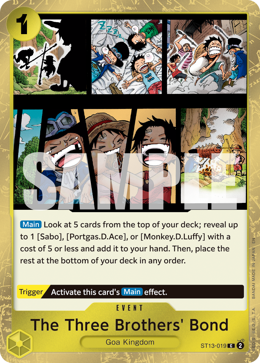 The Three Brothers' Bond (Pirate Foil) · Premium Booster -The Best- Vol. 2 · カード番号ST13-019 · 英語 · 加工・状態は未確認