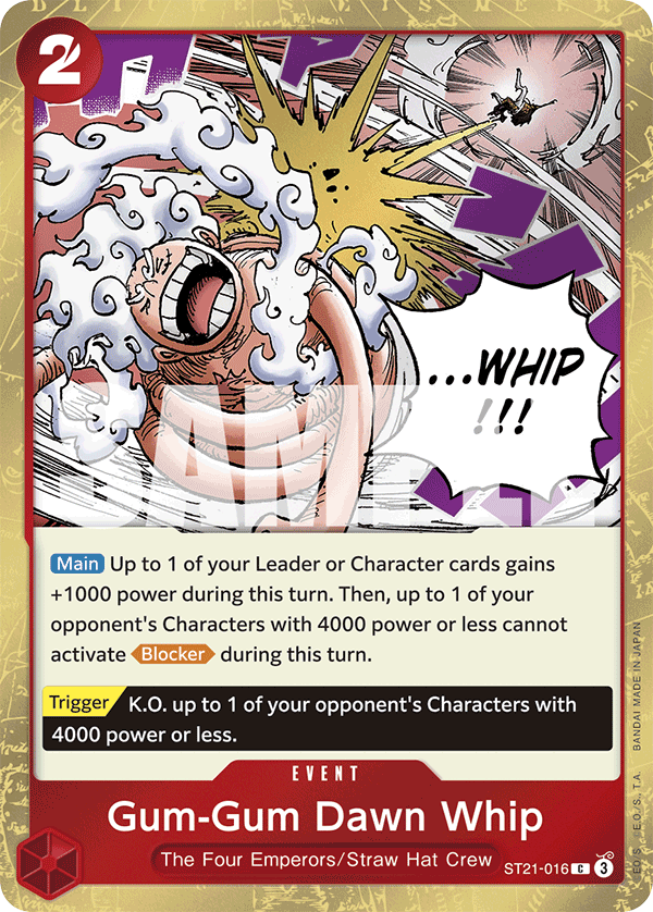 Gum-Gum Dawn Whip · Starter Deck EX: Gear 5 · カード番号ST21-016 · 英語 · 加工・状態は未確認