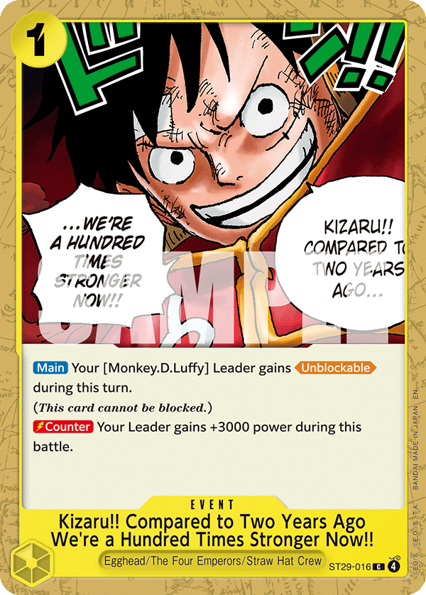 Kizaru!! Compared to Two Years Ago We're a Hundred Times Stronger Now!! · Starter Deck 29: Egghead · カード番号ST29-016 · 英語 · 加工・状態は未確認