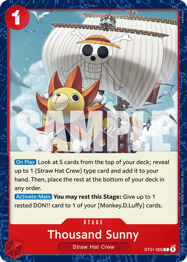 Thousand Sunny · Starter Deck 31: RED Monkey.D.Luffy · カード番号ST31-005 · 英語 · 加工・状態は未確認