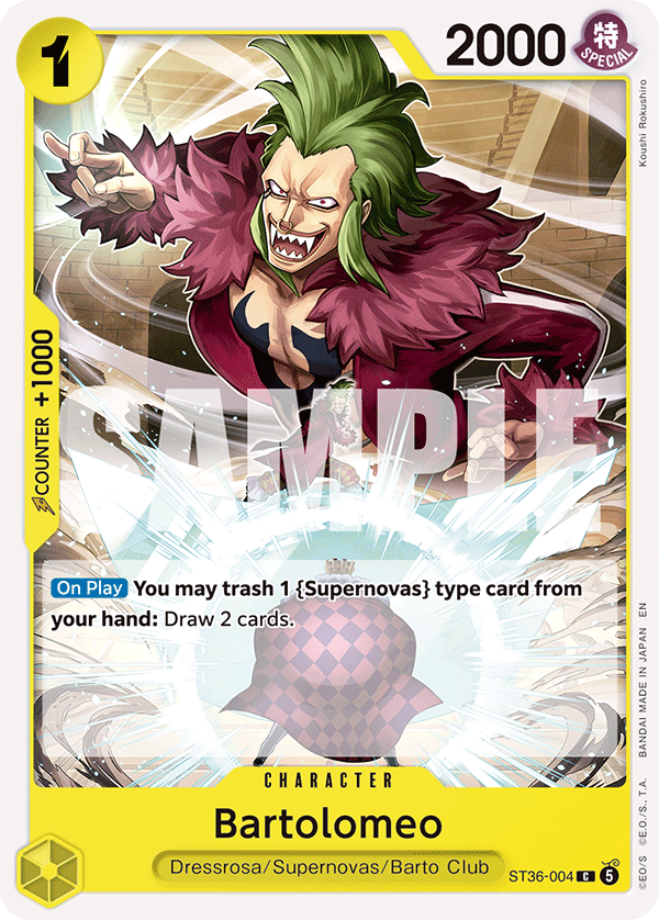 Bartolomeo · Starter Deck 36: YELLOW Eustass"Captain"Kid · カード番号ST36-004 · 英語 · 加工・状態は未確認
