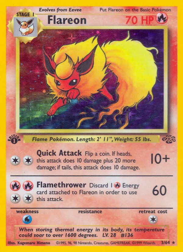 Flareon · Jungle · カード番号3 · 英語 · holo · standard