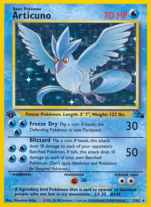 Articuno · Fossil · カード番号2 · 英語 · holo · standard