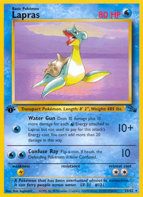 Lapras · Fossil · カード番号25 · 英語 · normal · standard