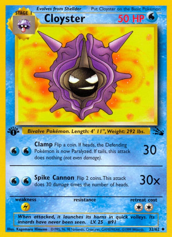 Cloyster · Fossil · カード番号32 · 英語 · normal · standard