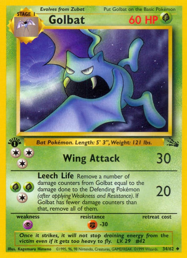 Golbat · Fossil · カード番号34 · 英語 · normal · standard